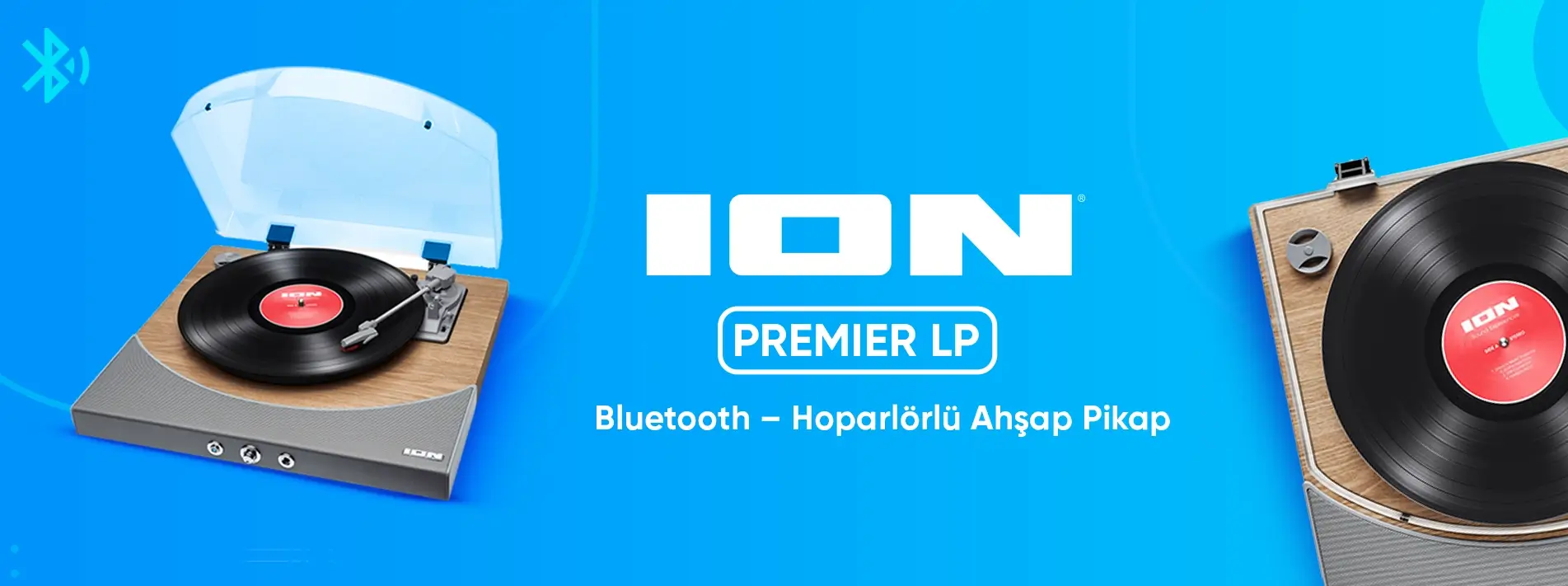 ION PREMIER LP Bluetooth – Hoparlörlü Ahşap Pikap