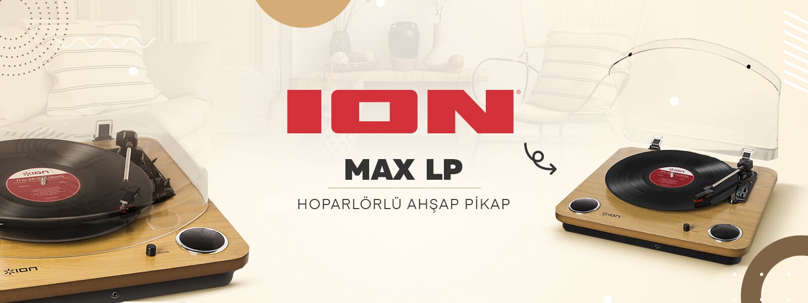 ION Max LP Hoparlörlü Ahşap Pikap