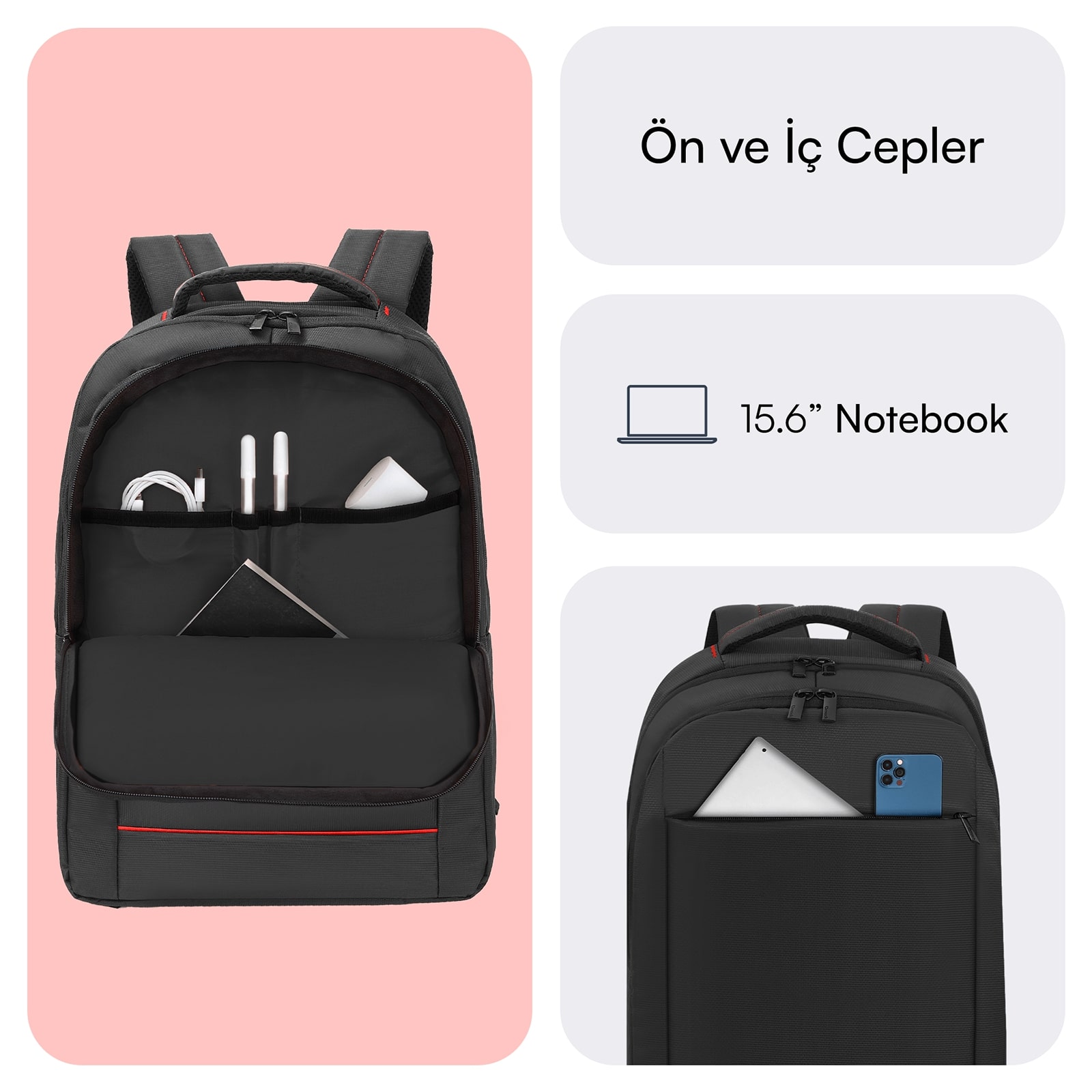 MACK MCC-006 15.6" OFFICE Notebook Sırt Çantası Siyah MACK MCC-006 15.6" OFFICE Notebook Sırt Çantası Siyah